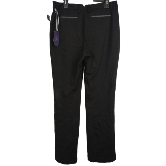 NWT NYDJ 12 Black Straight Leg Slacks Womens Pants Pockets Trim Office Business - Picture 3 of 8